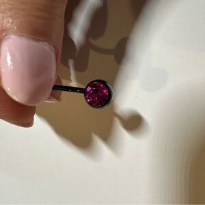 Black and Pink Belly Button Piercing